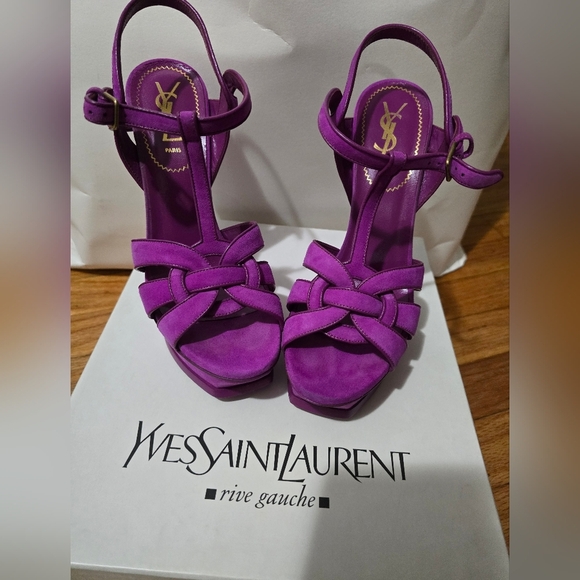Yves Saint Laurent Vibrant Purple Heels - Picture 1 of 11